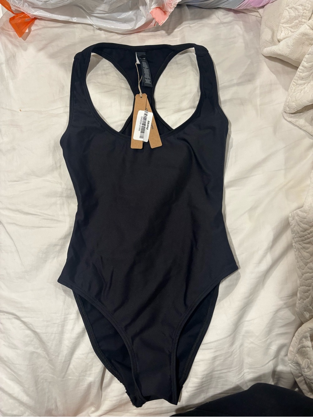 SKIMS Black Racerback One-Piece Swimsuit size xs - Picture 4 of 5